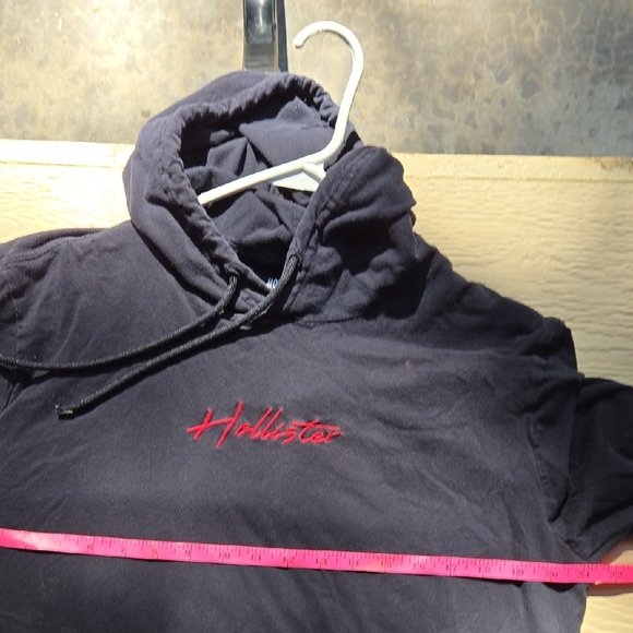 Hollister Dark Black Hoodie with Red Logo - Picture 9 of 11